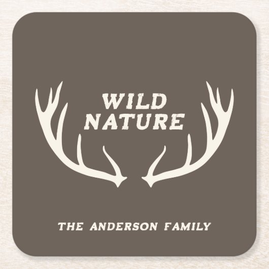 Hirsche und wilde Natur Rechteckiger Pappuntersetzer (Vorderseite)
