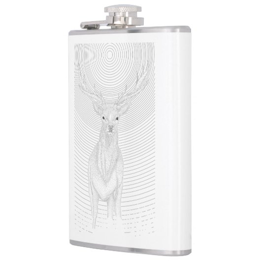 Hirsche unter dem Nachthimmel Flachmann (Links)