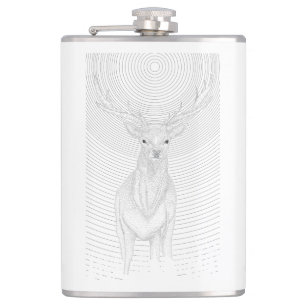 Hirsche unter dem Nachthimmel Flachmann