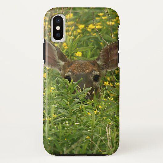 Hirsche unter Wildblumen iPhone Case (Rückseite)