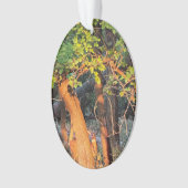 Hirsche, versteckt hinter Bäumen Ornament (Vorderseite)