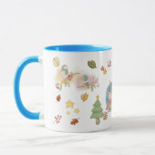 Hirsche, Vögel, Kaninchen und Schneemann während d Tasse (Links)