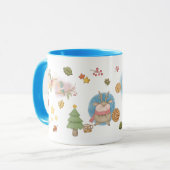 Hirsche, Vögel, Kaninchen und Schneemann während d Tasse (Vorderseite Links)