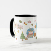 Hirsche, Vögel, Kaninchen und Schneemann während d Tasse (Vorderseite Links)