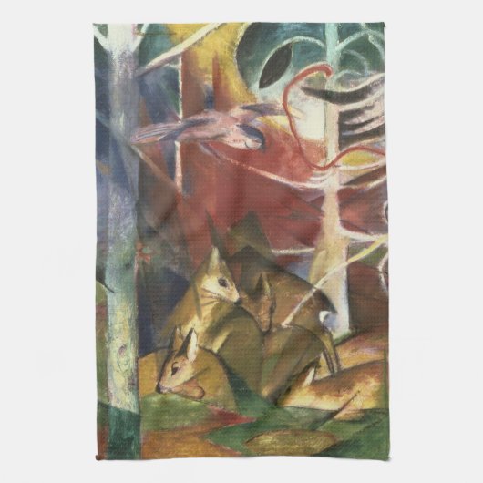 Hirsche von Franz Marc, Vintage Kunst Geschirrtuch (Vertikal)