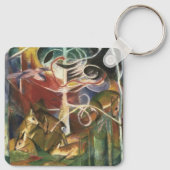 Hirsche von Franz Marc, Vintage Kunst Schlüsselanhänger (Rückseite)