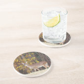 Hirsche vor dem gelben Herbstbaum Getränkeuntersetzer (Seite)