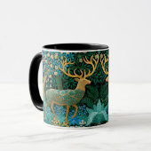 Hirsche & Wald William Morris Stil Malerei Kunst Tasse (Vorderseite Links)