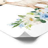 Hirsche, Waldtiere, Boho, Blüten Poster (Ecke)