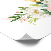 Hirsche, Waldtiere, Boho, rosa Blume Poster (Ecke)