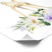 Hirsche, Waldtiere, Boho, violette Blumen Fotodruck (Ecke)