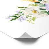 Hirsche, Waldtiere, Boho, violette Blumen Poster (Ecke)