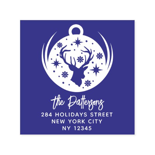 Hirsche Weihnachten Neujahr Name Rücksendeadresse Permastempel (Design)