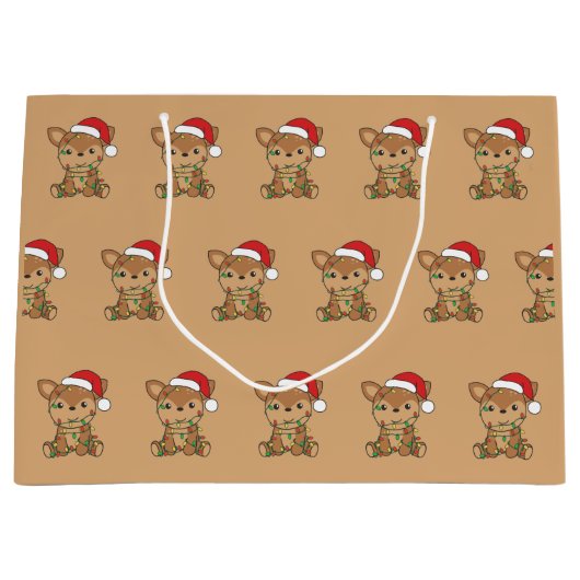Hirsche Weihnachten Wintertiere Hirsche Große Gesc Geschenktüte (Vorderseite)