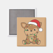 Hirsche Weihnachten Wintertiere Hirschmagnet Magnet (Vorderseite/Rückseite)