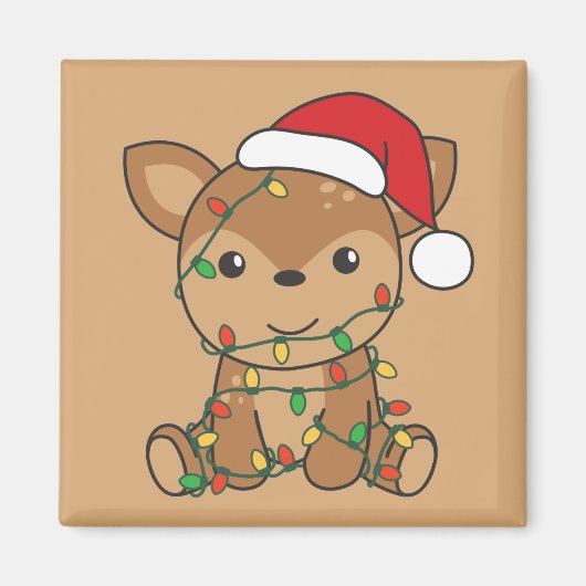 Hirsche Weihnachten Wintertiere Hirschmagnet Magnet (Vorne)