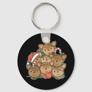 Hirsche Weihnachtsbaum Funny Animal Christmas Keyc Schlüsselanhänger