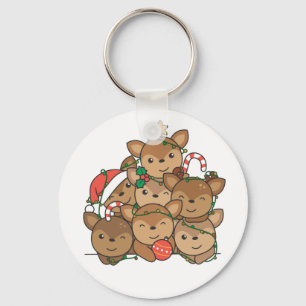 Hirsche Weihnachtsbaum Funny Animal Christmas Keyc Schlüsselanhänger