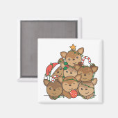 Hirsche Weihnachtsbaum Funny Animal Christmas Magn Magnet (Vorderseite/Rückseite)