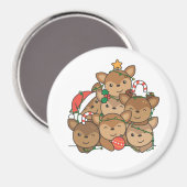 Hirsche Weihnachtsbaum Funny Animal Christmas Magn Magnet (Vorderseite/Rückseite)