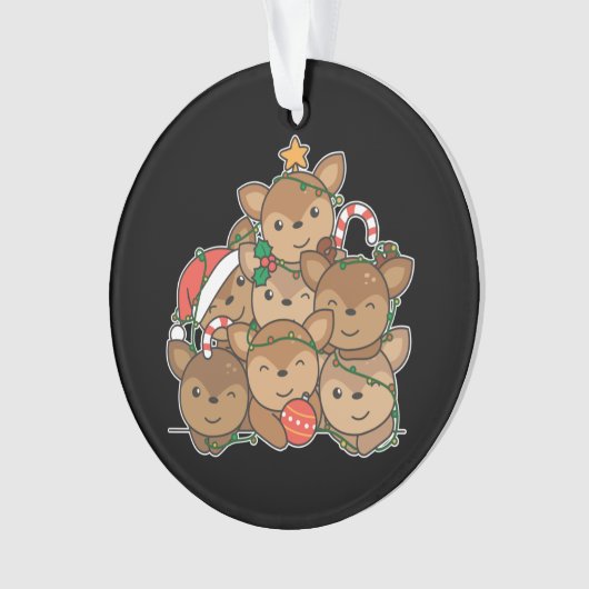 Hirsche Weihnachtsbaum Funny Animal Christmas Orna Ornament (Vorderseite)
