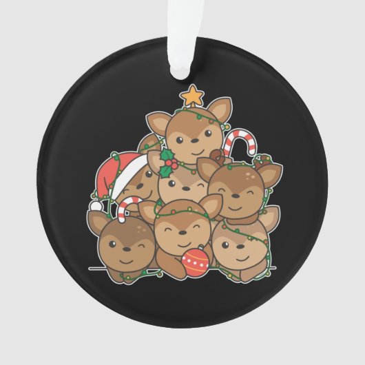 Hirsche Weihnachtsbaum Funny Animal Christmas Orna Ornament (Vorderseite)