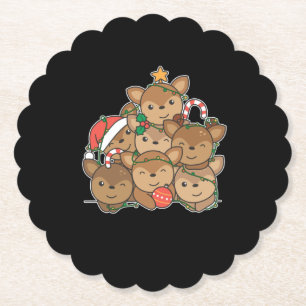 Hirsche Weihnachtsbaum Funny Animal Christmas Untersetzer