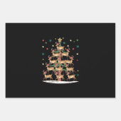Hirsche Weihnachtsbaum Funny Holiday Niedlich Rent Geschenkpapier Set (Vorderseite)