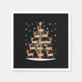 Hirsche Weihnachtsbaum Funny Holiday Niedlich Rent Serviette (Vorderseite)
