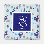 Hirsche, Weihnachtsbäume und Schneeflocken mit Mon Magnet (Vorne)