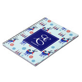 Hirsche, Weihnachtsbäume und Schneeflocken mit Mon Notizblock (Linke Seite)