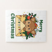 Hirsche Weihnachtsbrief Wintertiere Hirsche Puzzle (Horizontal)