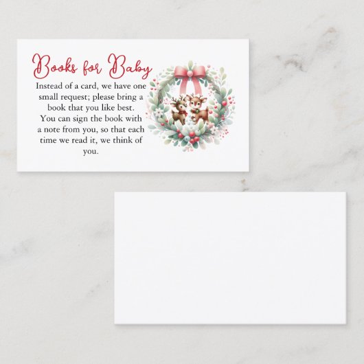 Hirsche Weihnachtsduschenbuchkarte Visitenkarte (Vorne/Hinten)