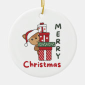 Hirsche Weihnachtsgeschenk Wintertiere Hirsche Keramik Ornament (Vorne)