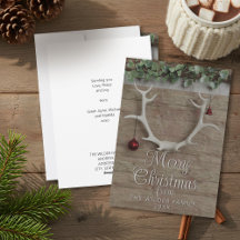 Hirsche Weihnachtskarte außerhalb des Fotos