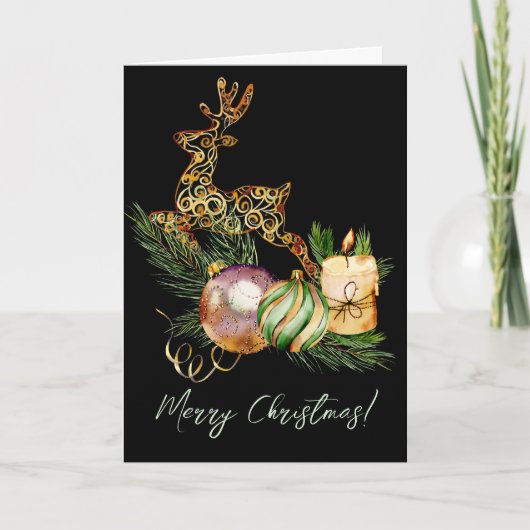 Hirsche Weihnachtskarte Karte (Vorderseite)