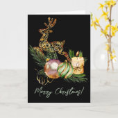 Hirsche Weihnachtskarte Karte (Gelbe Blume)