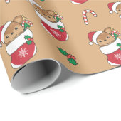 Hirsche Weihnachtsschnee Wintertiere Hirsche Urlau Geschenkpapier (Rolleneckpunkt)