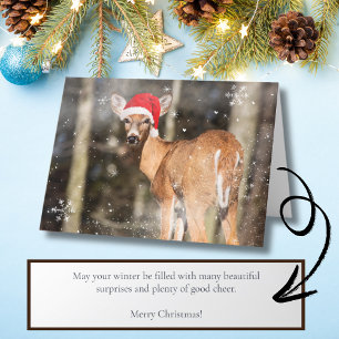 Hirsche Weihnachtsschneewald Feiertagskarte