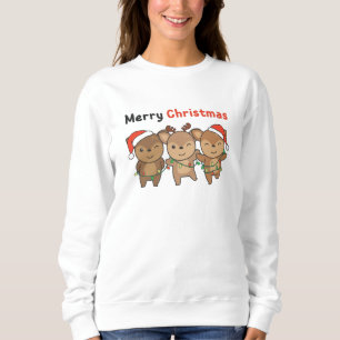 Hirsche Weihnachtstiere Niedlich Hirsche Frohe Wei Sweatshirt