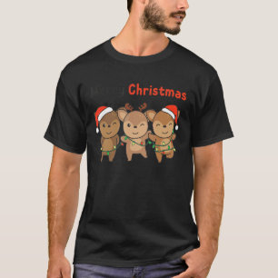 Hirsche Weihnachtstiere Niedlich Hirsche Frohe Wei T-Shirt