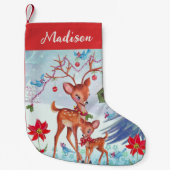 Hirsche Weihnachtsvögel | Weihnachts-Strumpf Kleiner Weihnachtsstrumpf (Vorderseite)