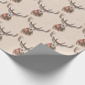 Hirsche Weihnachtswasserfarbe Muster Woodland Brow Geschenkpapier (Ecke)