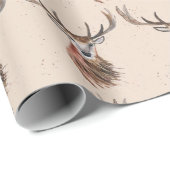Hirsche Weihnachtswasserfarbe Muster Woodland Brow Geschenkpapier (Rolleneckpunkt)