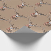 Hirsche Weihnachtswasserfarbe Muster Woodland Brow Geschenkpapier (Ecke)