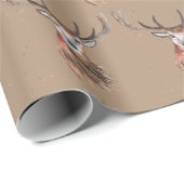 Hirsche Weihnachtswasserfarbe Muster Woodland Brow Geschenkpapier (Rolleneckpunkt)