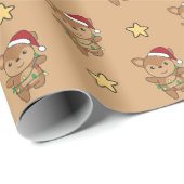 Hirsche Weihnachtswintertiere Hirschwackelpapier Geschenkpapier (Rolleneckpunkt)