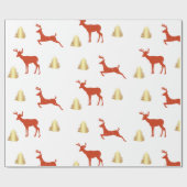 Hirsche Weihnachtswrapping Paper Geschenkpapier (Flach)