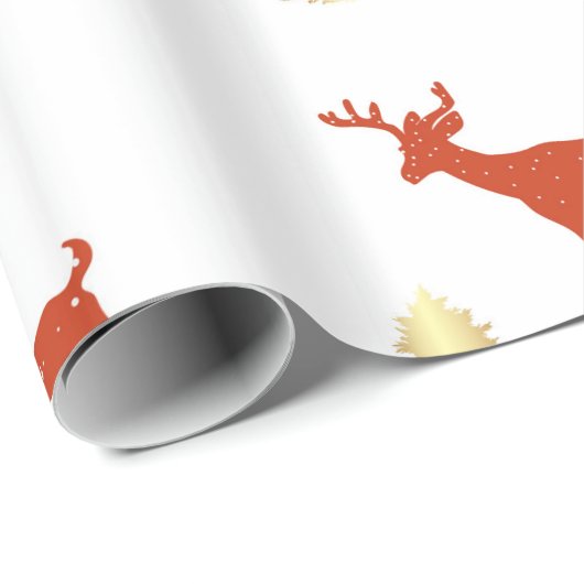 Hirsche Weihnachtswrapping Paper Geschenkpapier (Rolleneckpunkt)