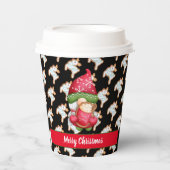 Hirsche werden Farbe und Text angepasst Pappbecher (Vorderseite)